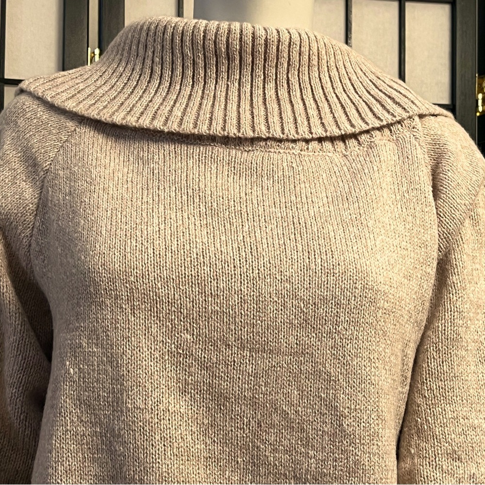 Shein Soft Heather Tan Knitted Turtleneck Sweater - Picture 5 of 12